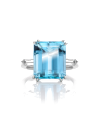 SLAETS Verlovingsringen VERKOCHT Aquamarine Ring with tapered Diamonds *SOLD OUT* (watches)